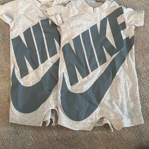 Nike Infant Onesies in Gray with Bold Logo